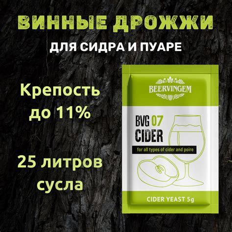 Винные дрожжи Beervingem для сидра / яблок "Cider BVG-07" 5 г - купить ...