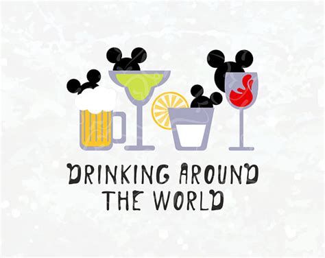 Mickey Drinking Around The World Food And Wine Festival Mickey Svg