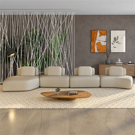 Sala Com Sofa Organico - Sofá Ilha Modular Para Sala Living Orgânico 620cm Angra K01 Bouclê Bege ...