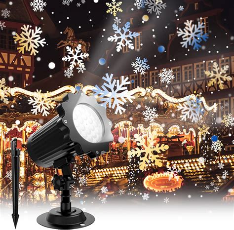 Christmas Snowflake Projector Lights With Outdoor Ground Stakes IP65