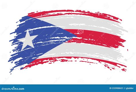 Puerto Rico Flag In Grunge Brush Stroke Vector Stock Vector