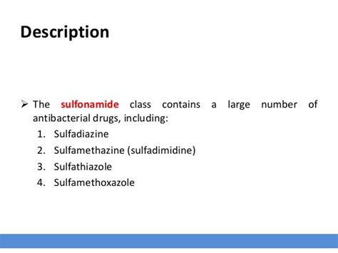 Antibiotics Groups Sulfonamides