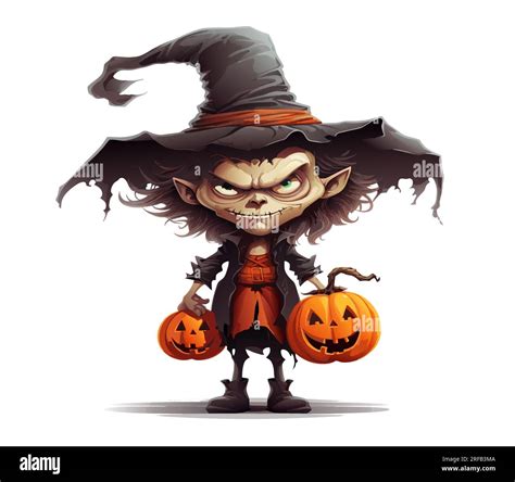 Vector Halloween Skeleton Man With Grey Hair Smiling Jack O Lantern