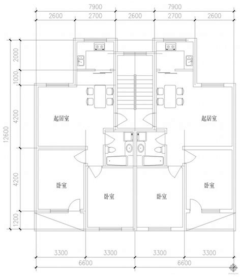 板式多层一梯两户户型图7575 建筑户型图 筑龙建筑设计论坛