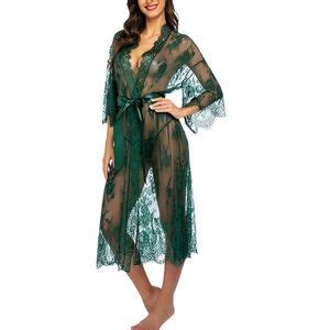Intimates Sleepwear Long Lace Lingerie Kimono Robe Swimsuit Cover Up Poshmark