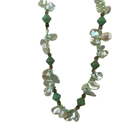 Keishi Pearl Turquoise Smoky Quartz Sterling Silver Necklace