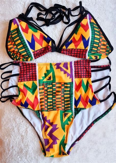 Ashanti Kente Print Bikini Set Wakuda