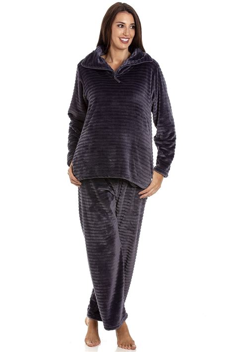 Camille Camille Womens Graphite Striped Pyjama Set Camille From Camille Lingerie Uk