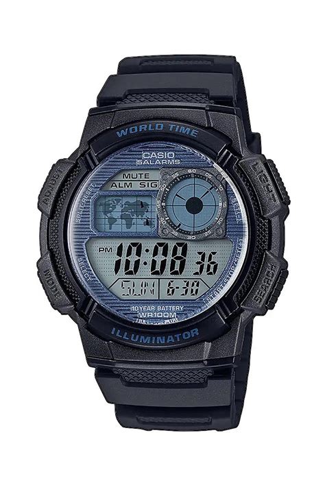 Casio,Quartz, Multifunkcionális digitális chrono karóra, Fekete - eMAG.hu