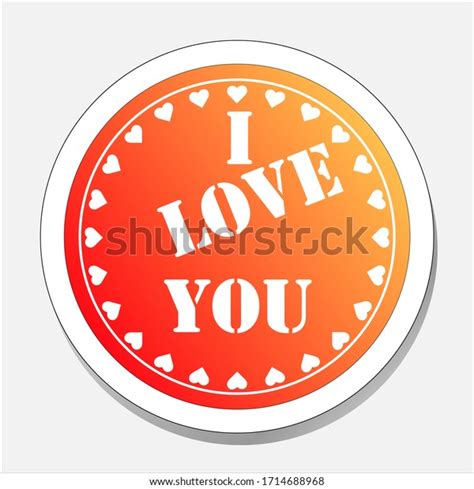 Beautiful Sticker Love You Stock Vector Royalty Free 1714688968 Shutterstock