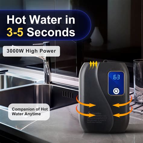 Instant Water Heater Mini Tankless Wall Mounted Hot Water Heater 110V 3000W NMATH