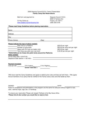 Fillable Online Seqbsa Fc Res Form Sequoia Council Boy Scouts Of