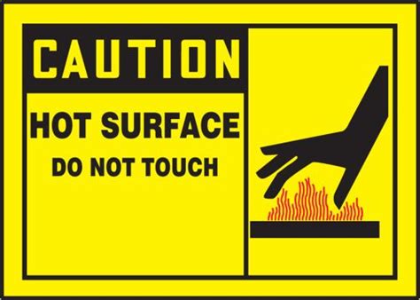 OSHA Caution Safety Label Hot Surface D Safety Signs And Labels