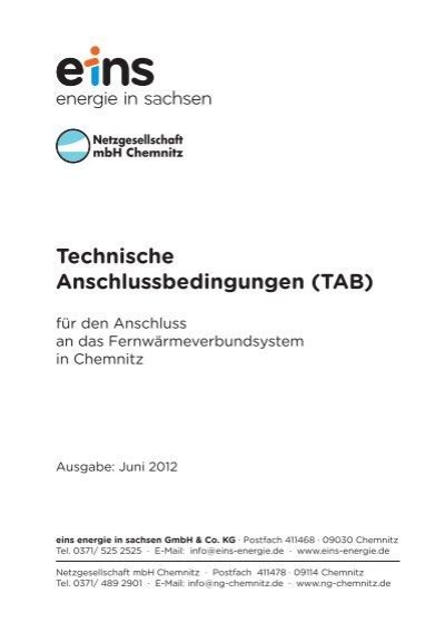 Technische Anschlussbedingungen Tab Bei Eins