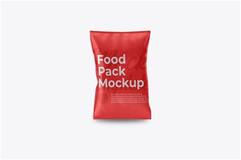 Premium Psd Red Food Packaging Mockup With Glossy Effect