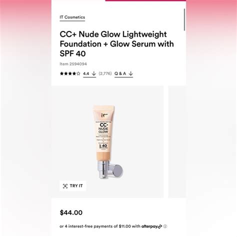 It Cosmetics Makeup It Cosmetics Cc Nude Glow Lightweight Foundation Glow Serum W Spf 4