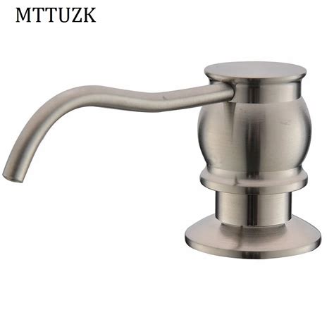 Mttuzk High Quality Solid Brass Brushed Nickel Kitchen Sink Soap Dispenser Plastic Bottle Liquid