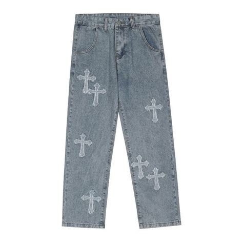 Y2k Cross Streetwear Jeans Baggy Hip Hop Loose Pants Etsy Canada