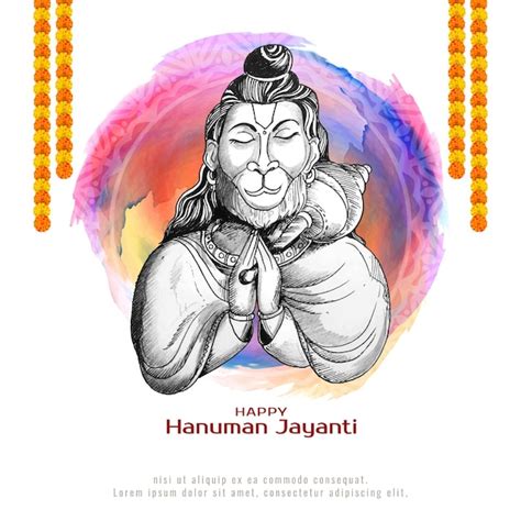 Free Vector Happy Hanuman Jayanti Festival Celebration Background Design