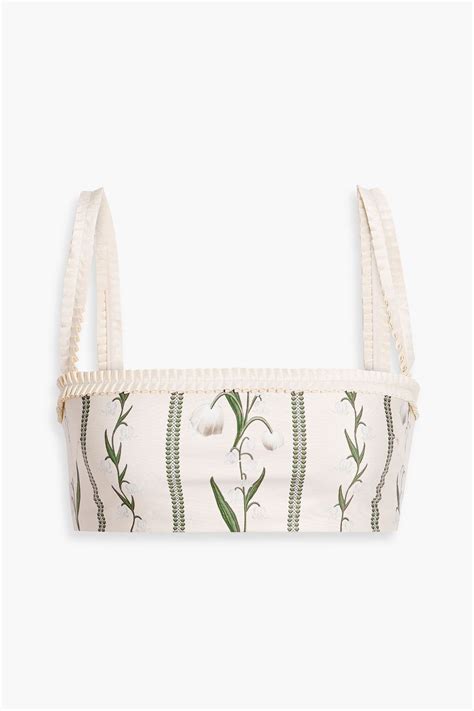 Agua By Agua Bendita Olmo Perla Ruffled Floral Print Bikini Top The Outnet