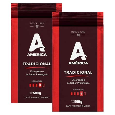 Dois Pacotes De 500 G É Igual A - Café Torrado e Moído Vácuo América Clássico - 2 Pacotes de 500g ...