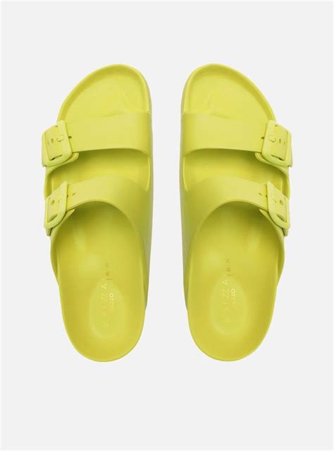 Slide Amarelo Flatform Tiras Brizza Arezzo