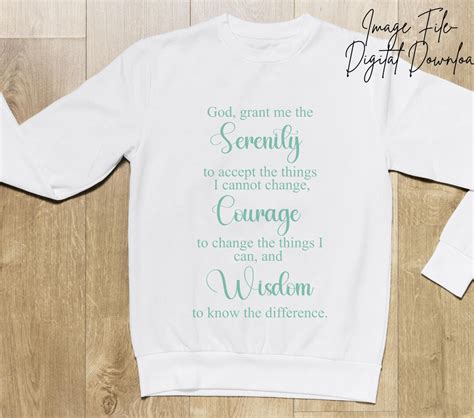 Serenity Prayer Svg Serenity Courage Wisdom Svg Serenity Prayer Cut File For Printing And