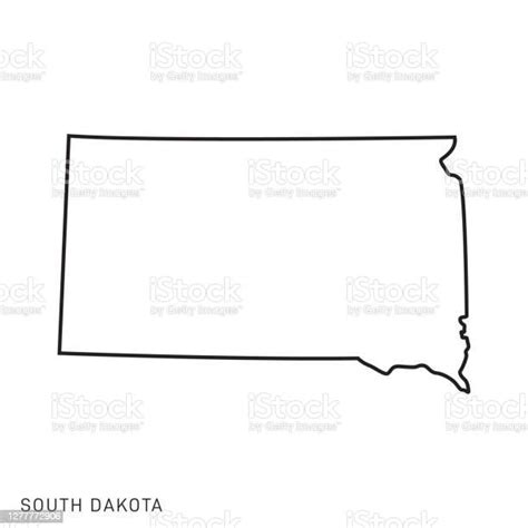 South Dakota States Of Usa Outline Map Vector Template Illustration