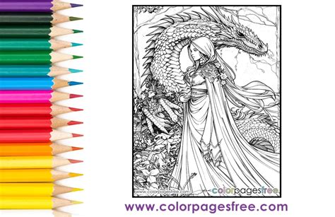 Free Dragon Princess Coloring Page