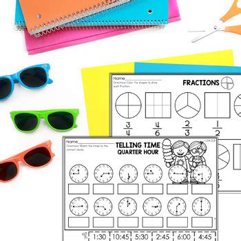 Summer Math Worksheets 1st Grade End Of Year Math Review Summer