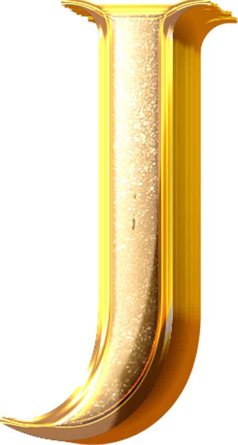 D Gold Effect Letter J Png