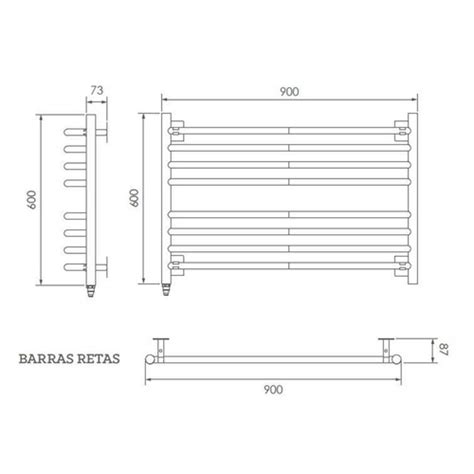 Toalheiro Térmico Famiglia Reto Branco Seccare 110v Submarino