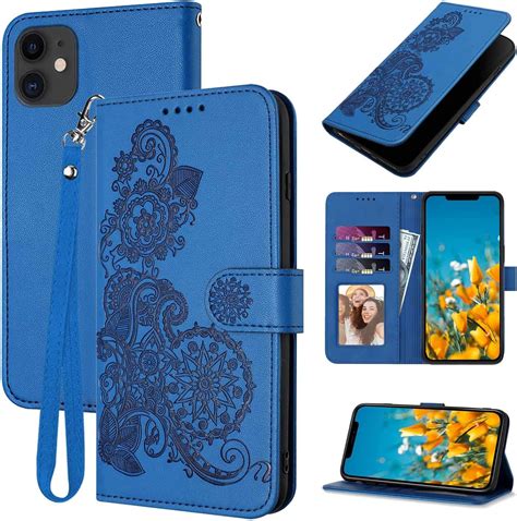 Jhwvvtf For Iphone 12 Wallet Casefor Iphone 12 Pro Wallet Casecard Holder Floral