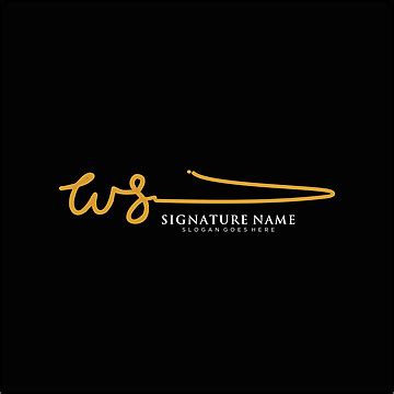 Vector Template Of A Handwritten Logo With Ws Initials In A Rectangular