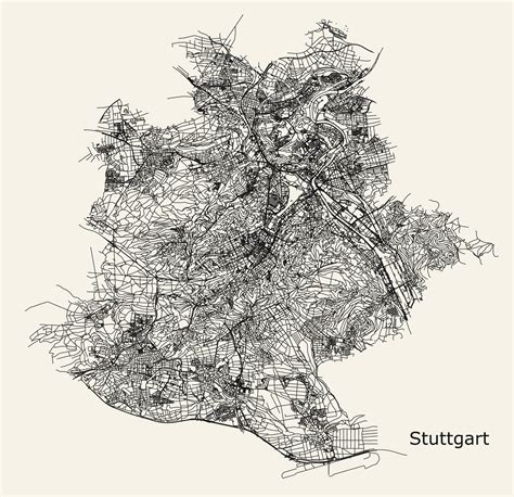 Vector city road map of Stuttgart, Germany 40165598 Vector Art at Vecteezy