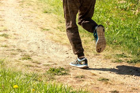 Runner Man Running On A Rural Road Stock Image Colourbox