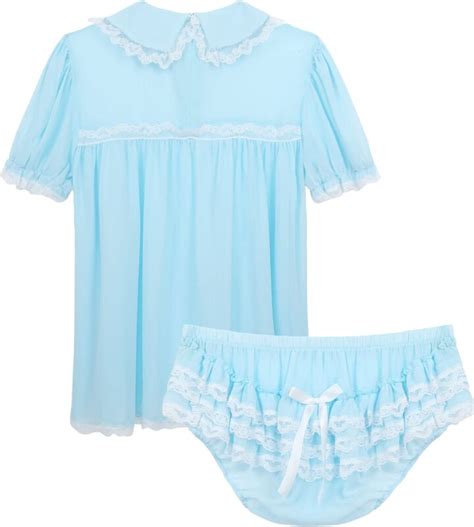 MeButy Men S Sexy Lingerie Men Male Adults Sissy Lingerie Set Doll Short Sleeve Chiffon Frilly