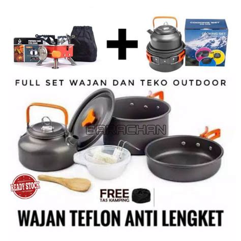 Jual Paket Lengkap Alat Masak Cooking Set Ds Teko Kompor Kotak