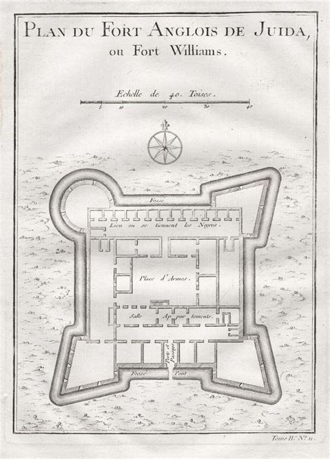 Plan Du Fort Anglois De Juida Ou Fort Williams Ouidah Benin West