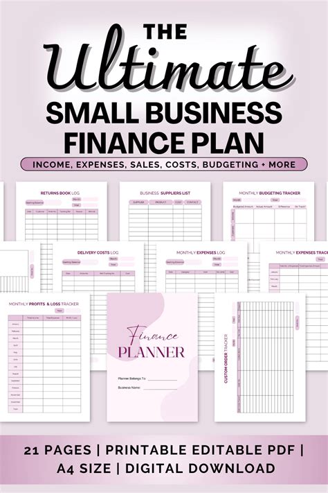 editable small business financial planner bundle editable printable