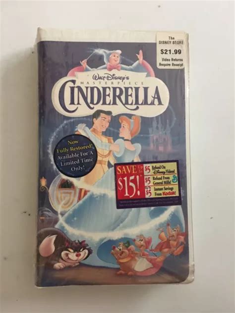 WALT DISNEY CINDERELLA VHS 1995 Masterpiece Collection Brand New