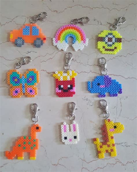 Items Similar To Lovely Perler Beads Keychain On Etsy