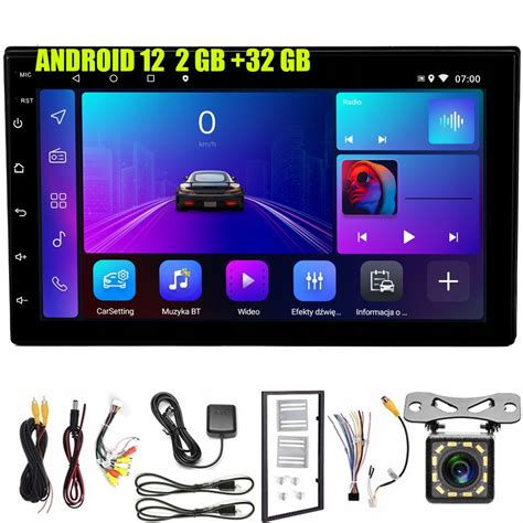 Radio ANDROID 12 2 DIN WiFi GPS Samochodowe BLUETOOTH 2GB 32GB USB