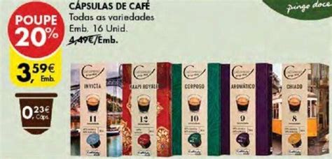 Promoção CÁPSULAS DE CAFÉ Todas as variedades Emb 16 Unid em Pingo Doce