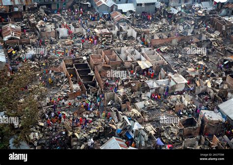 At Least Shanties Were Gutted As A Slum In Mohakhali Area In Dhaka