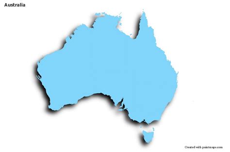 Sample Maps For Australia Blue Outline Shadowy Australia Map Map