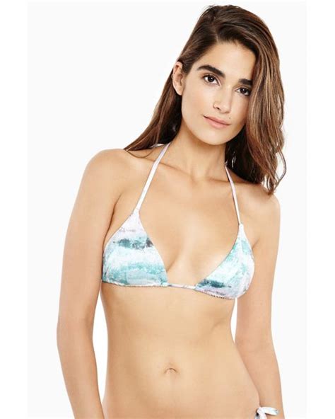 Onia Megan Adjustable String Bikini Top In Pink Pink Recovered Paint