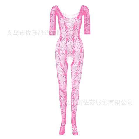 Generic Sexy Lingerie Suit Sexy Striped One Piece Stockings Hollow Open Crotch Tight Sheer Long