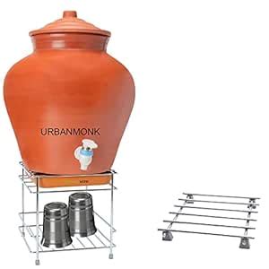 URBANMONK Combo Matka Hot Pot Stand For Kitchen Stainless Steel Trivets For Hot Utensils