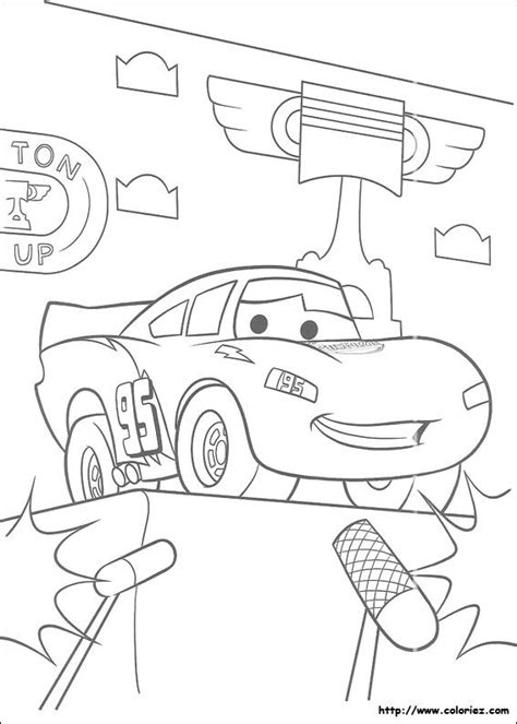 Flash Mcqueen Coloring Pages - COLORIAGE - Flash McQueen champion | Coloring pages, Cars coloring ...